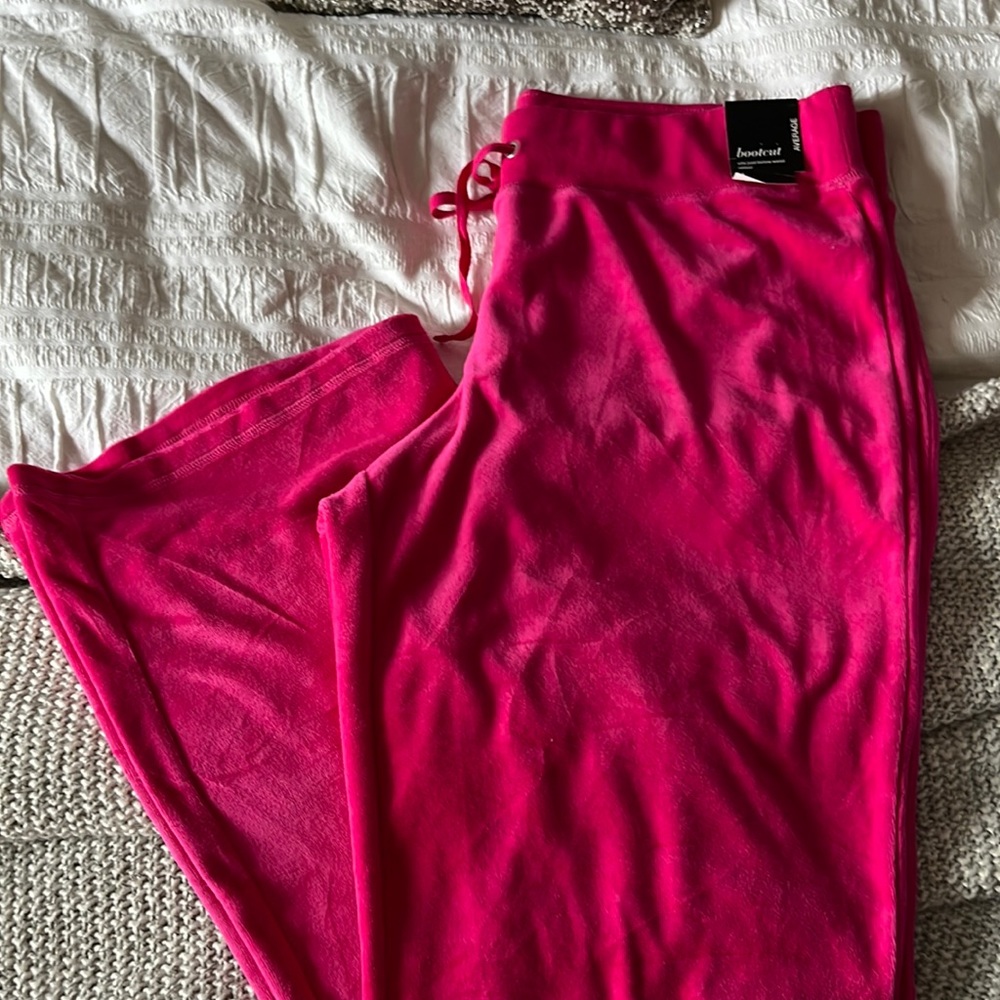 Pink velour pants